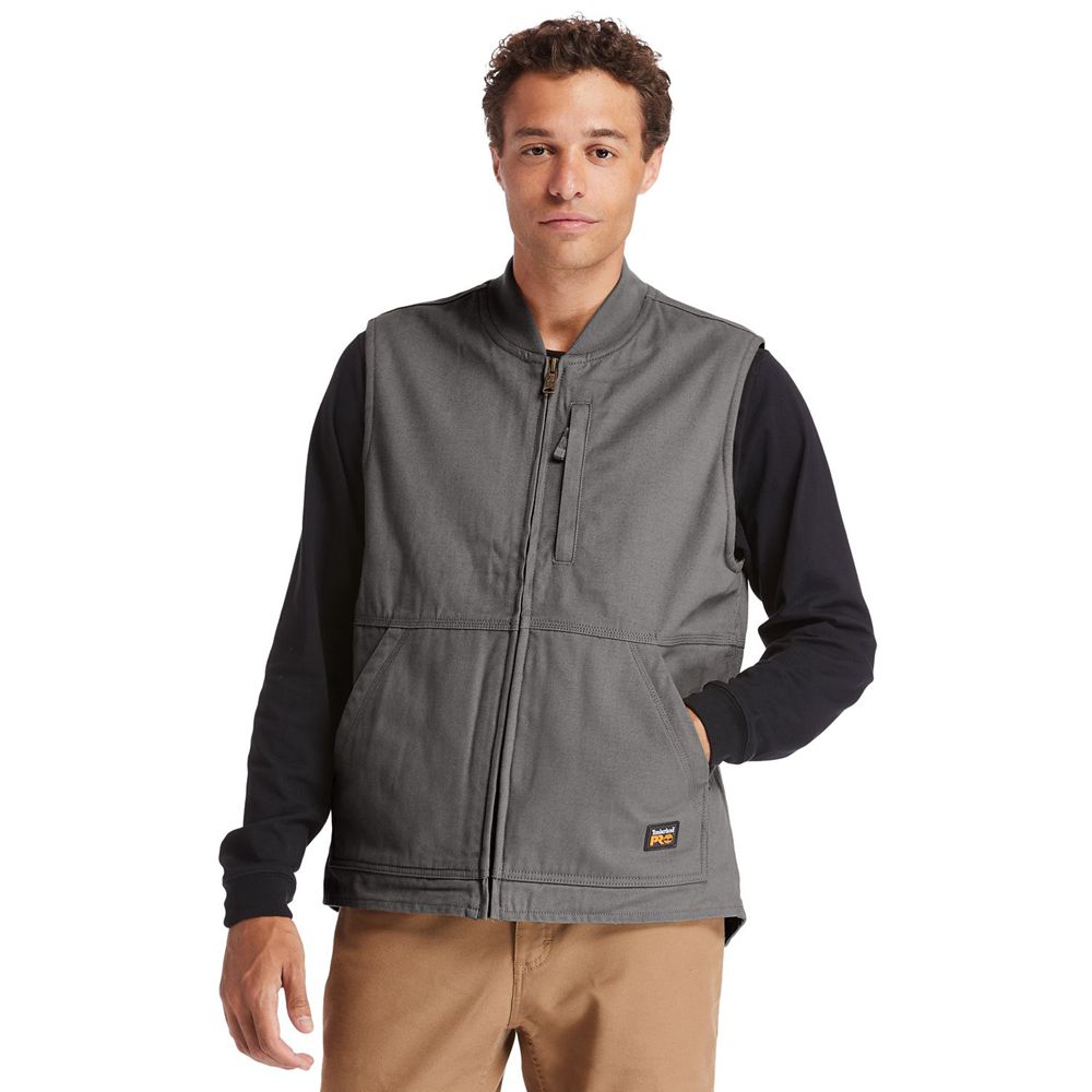 Chaleco Timberland Hombre Pro® Gritman Lined Lona Gris Oscuro - Chile BRX-172508